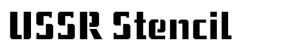 USSR Stencil font preview